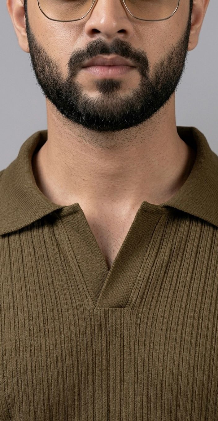 Brown Zara Knit Polo