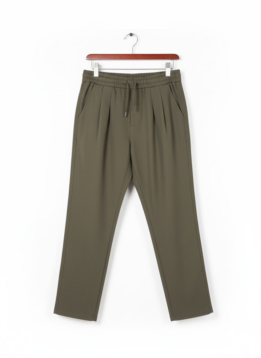 Loose Bottom Baggy Trouser Light Olive