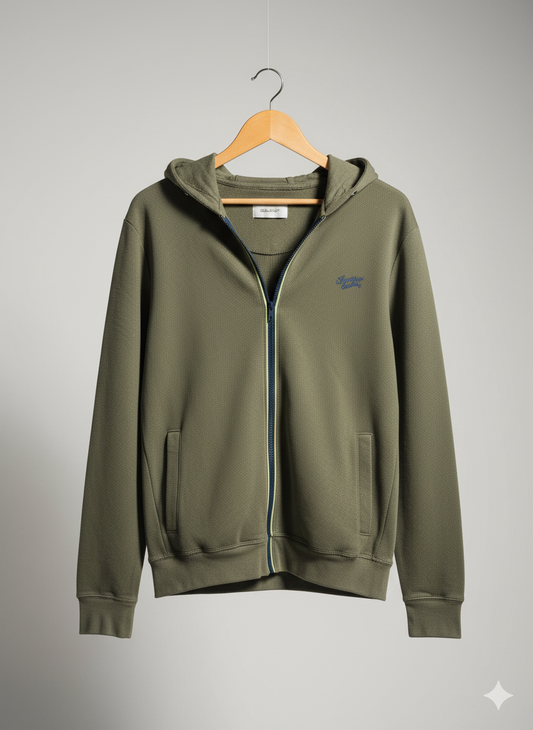 Blend Dark Green Zipper Hoodie