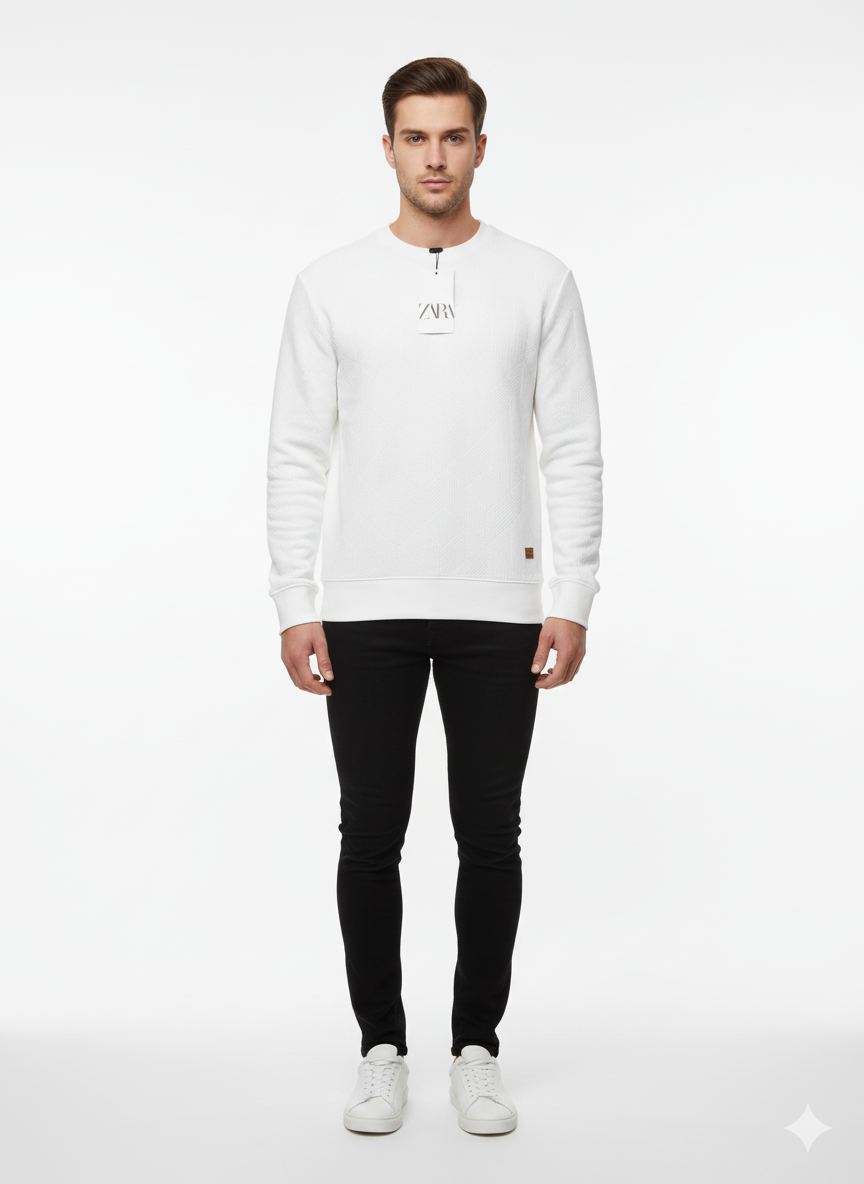 Zara SweatShirt Lined White