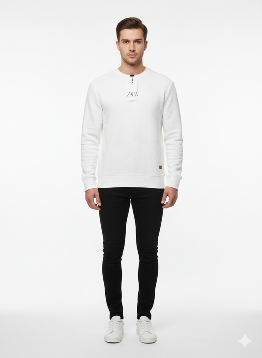 Zara SweatShirt Lined White