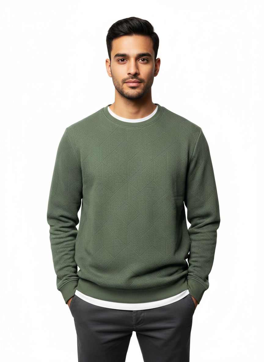 Zara SweatShirt Lined Green