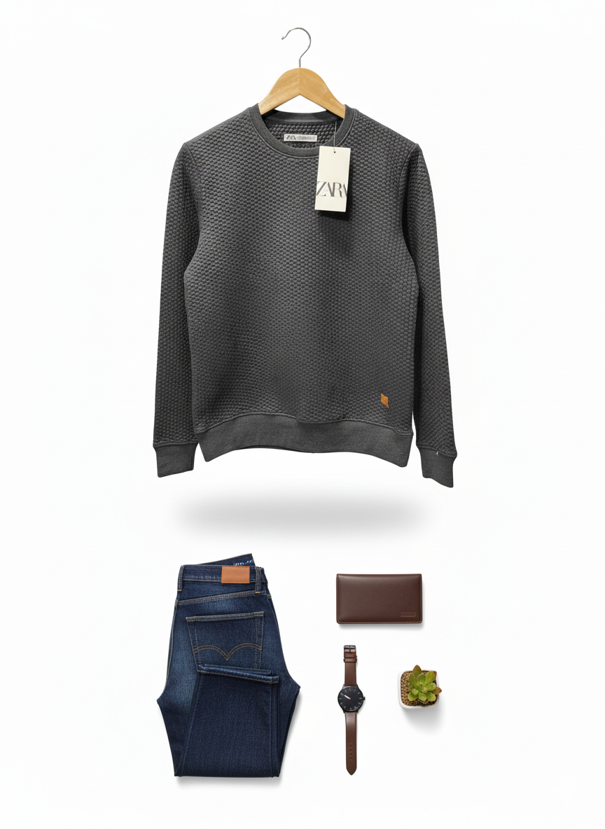 Zara SweatShirt Bubble Black