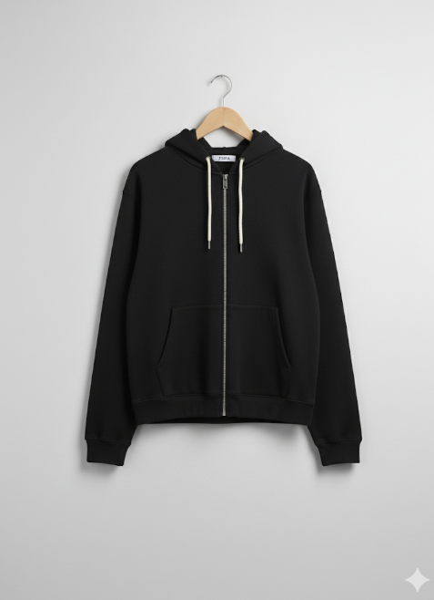 Zara Black Zipper Hoodie