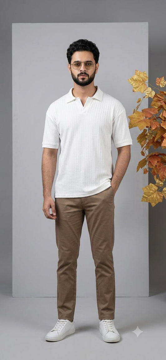 White Zara Knit Polo