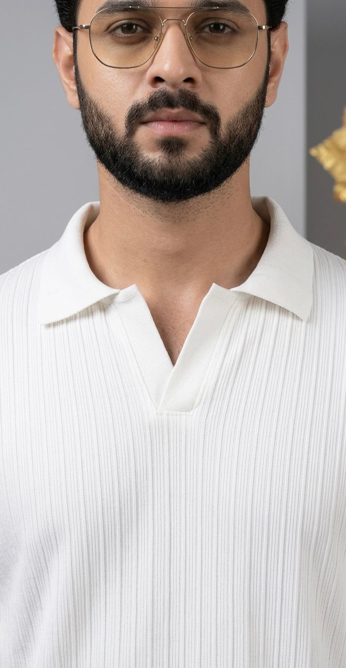 White Zara Knit Polo