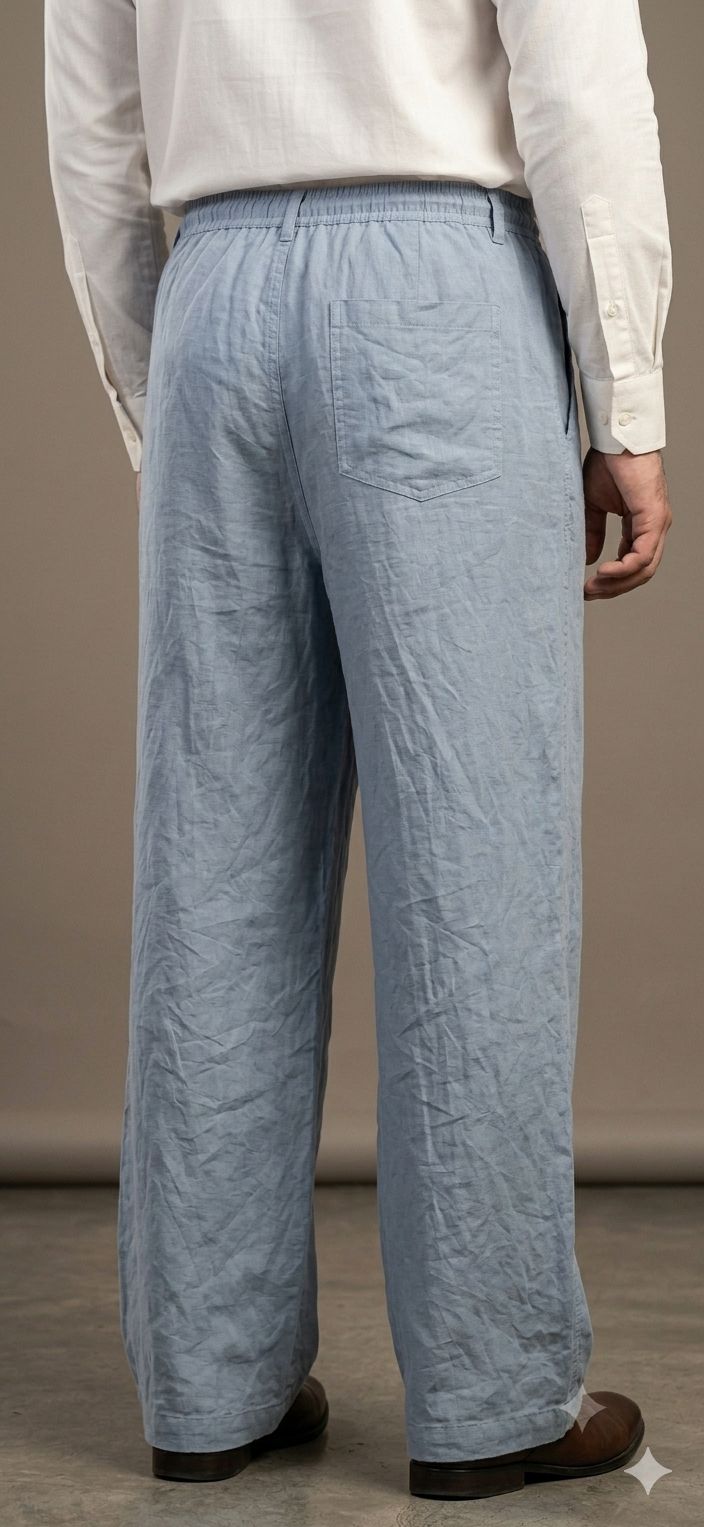 Sky Bue (Zara) Wide Leg Linen Trouser