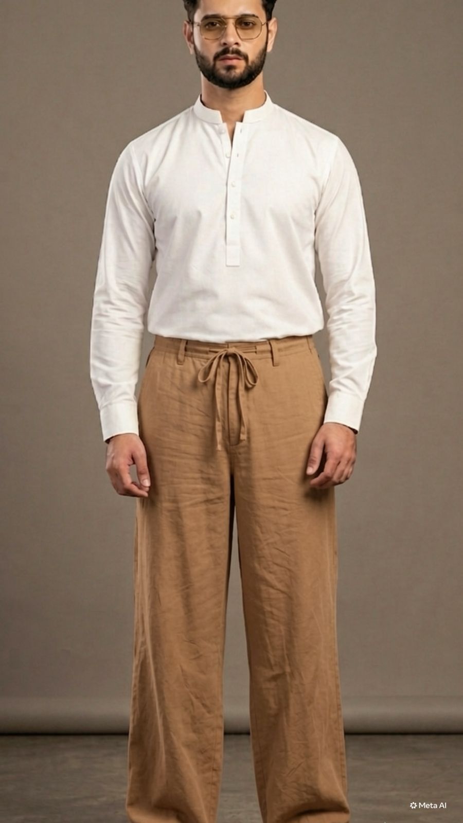 Brown (Zara) Wide Leg Linen Trouser