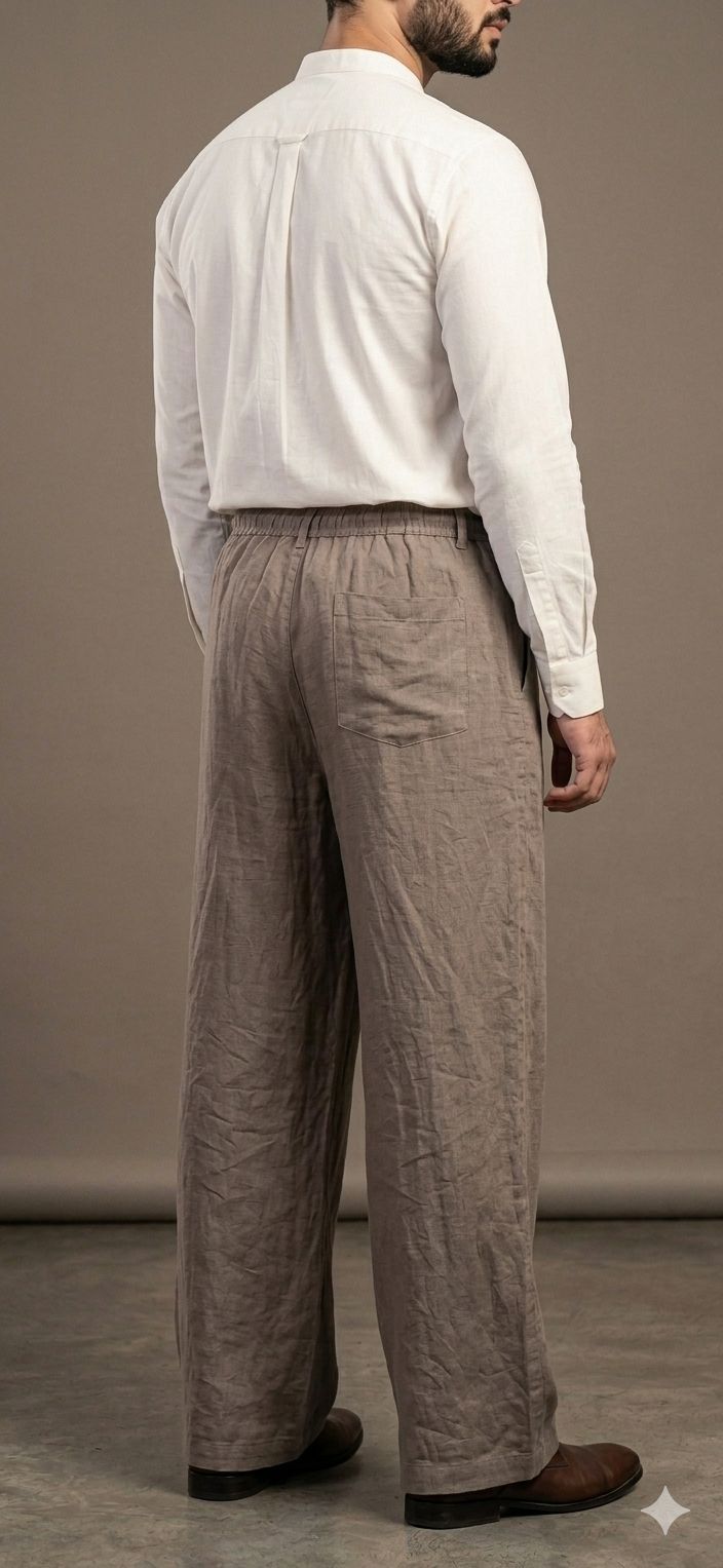 DK Beige (Zara) Wide Leg Linen Trouser