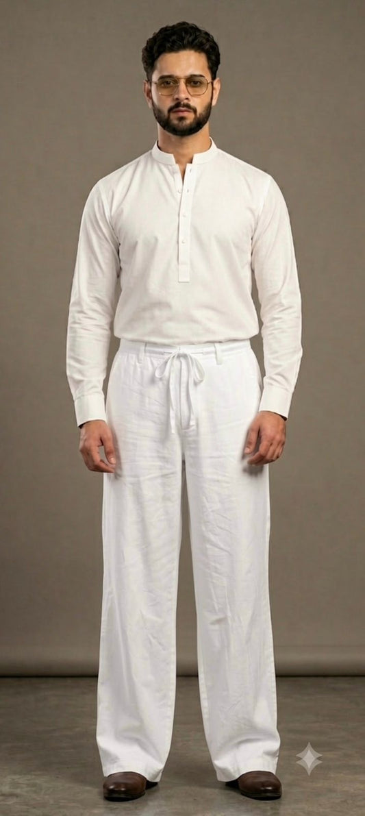 OffWhite (Zara) Wide Leg Linen Trouser