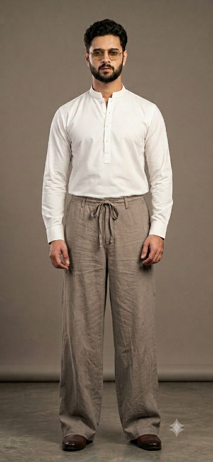 DK Beige (Zara) Wide Leg Linen Trouser